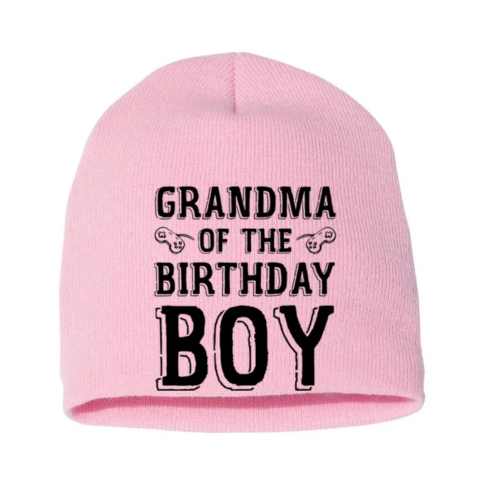 Grandma Of The Birthday Boy Celebration Short Acrylic Beanie