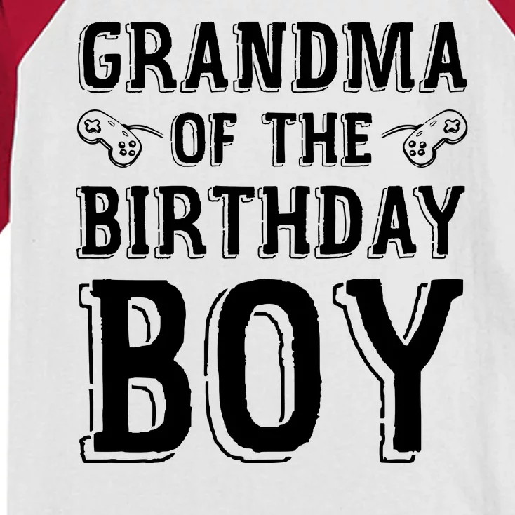 Grandma Of The Birthday Boy Celebration Kids Colorblock Raglan Jersey