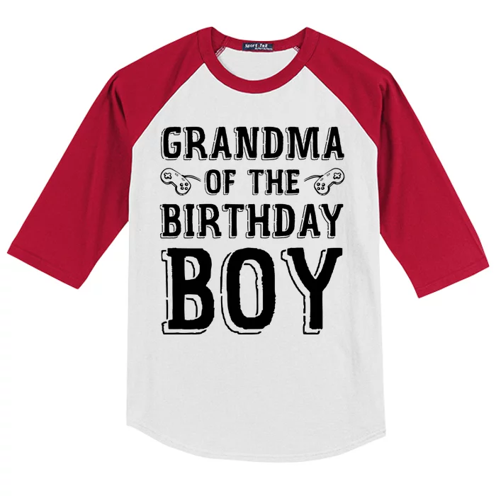 Grandma Of The Birthday Boy Celebration Kids Colorblock Raglan Jersey