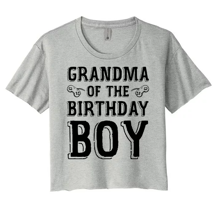 Grandma Of The Birthday Boy Celebration Women's Crop Top Tee