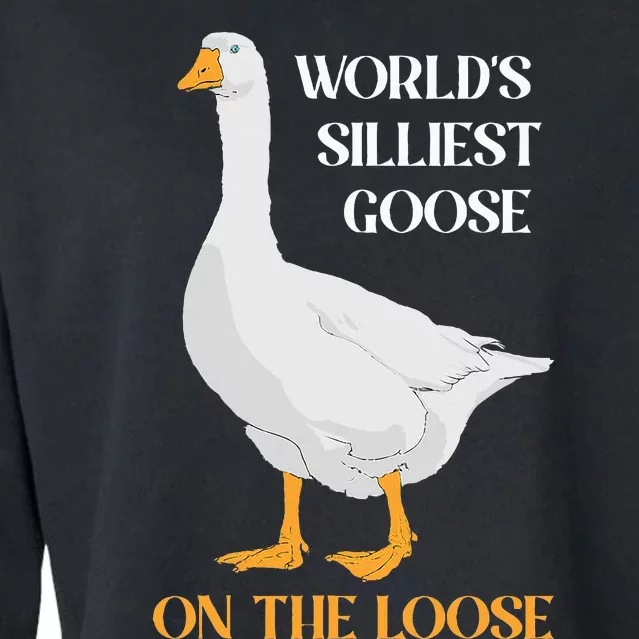 Goose On The Loose WorldS Silliest Cute Children Cropped Pullover Crew