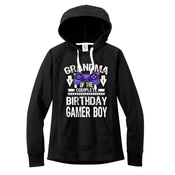 Grandma Of The Birthday Gamer Women's Fleece Hoodie