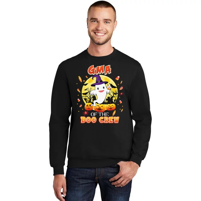 Gma Of The Boo Crew Halloween Cute Ghost Pumpkin Scary Tall Sweatshirt