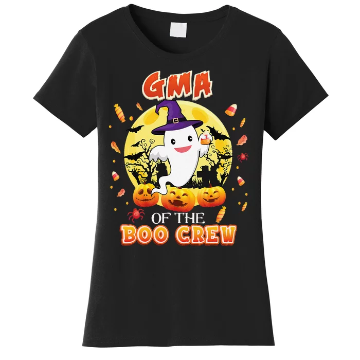 Gma Of The Boo Crew Halloween Cute Ghost Pumpkin Scary Women's T-Shirt