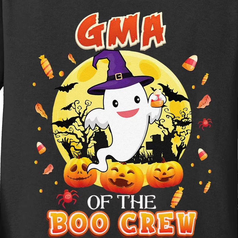 Gma Of The Boo Crew Halloween Cute Ghost Pumpkin Scary Kids Long Sleeve Shirt