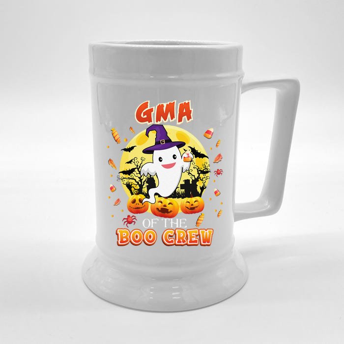 Gma Of The Boo Crew Halloween Cute Ghost Pumpkin Scary Front & Back Beer Stein