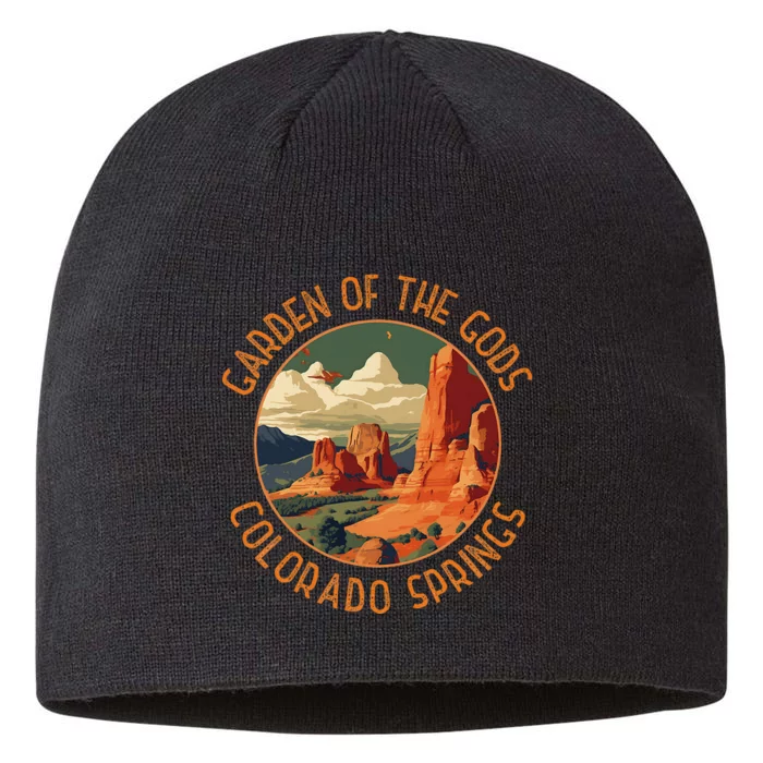 Garden Of The Gods Colorado Springs Distressed Circle 8 1/2in Sustainable Knit Beanie