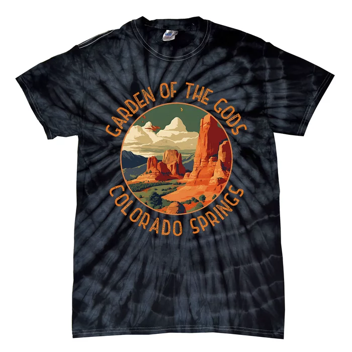 Garden Of The Gods Colorado Springs Distressed Circle Tie-Dye T-Shirt