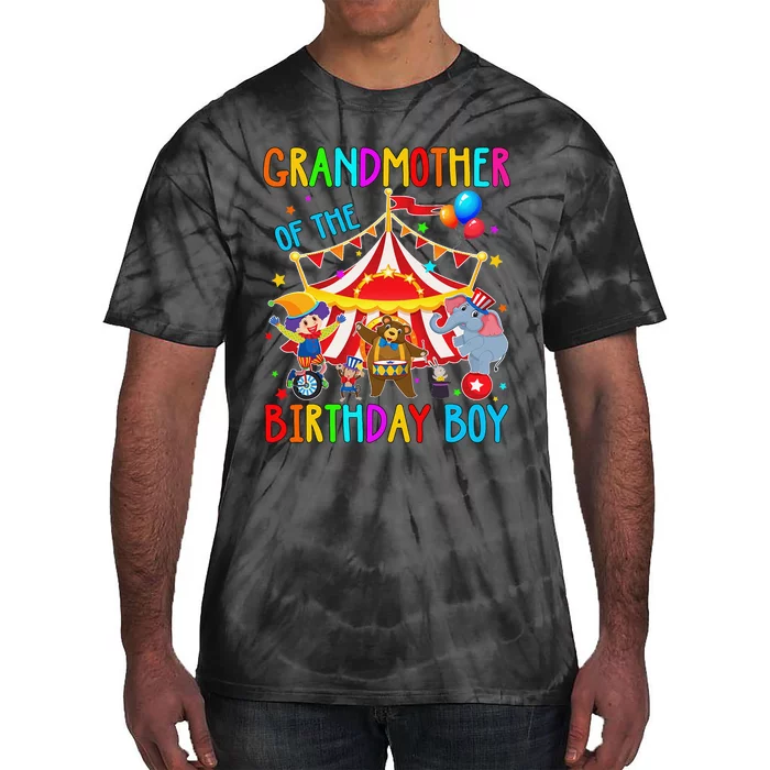 Grandmother Of The Birthday Carnival Circus Themed Bday Tie-Dye T-Shirt