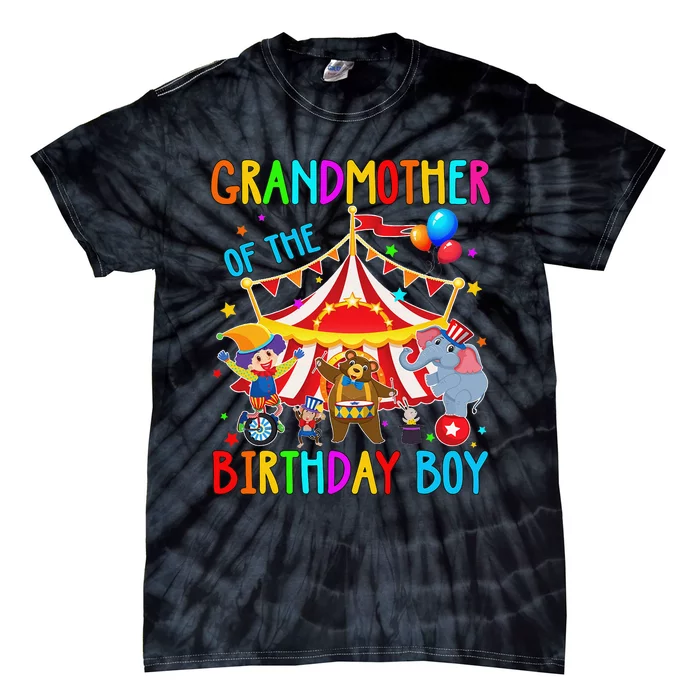 Grandmother Of The Birthday Carnival Circus Themed Bday Tie-Dye T-Shirt