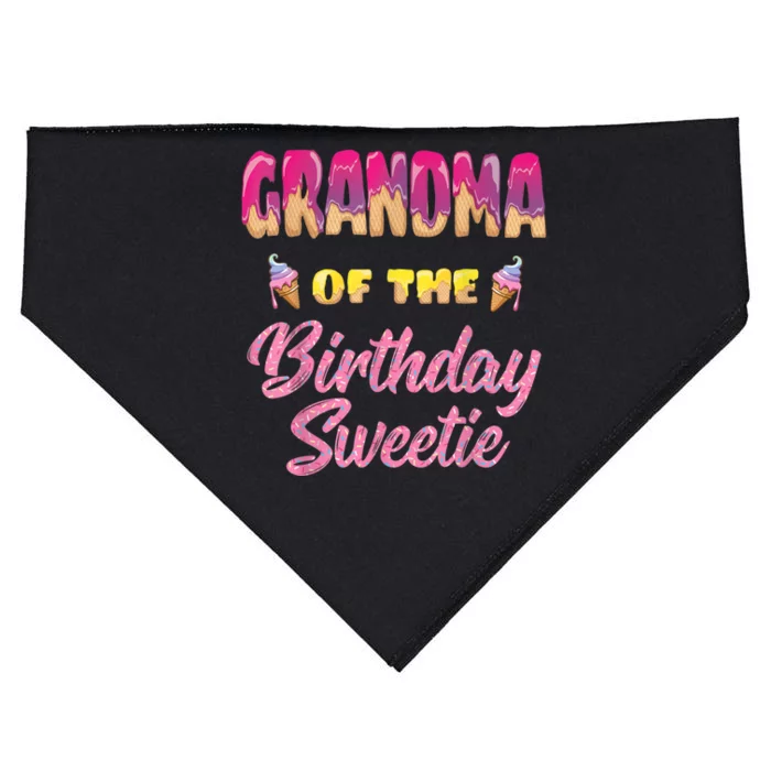 Grandma Of The Birthday Sweetie Ice Cream Birthday USA-Made Doggie Bandana