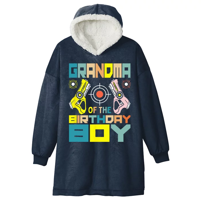 Grandma Of The Birthday Matching Laser Tag Party Hooded Wearable Blanket