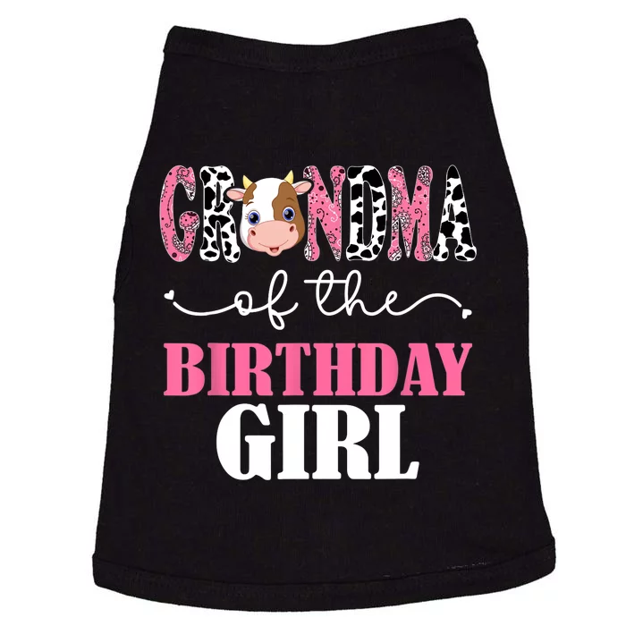 Grandma Of The Birthday For Girl Cow Farm 1st Birthday Cow Doggie Tank