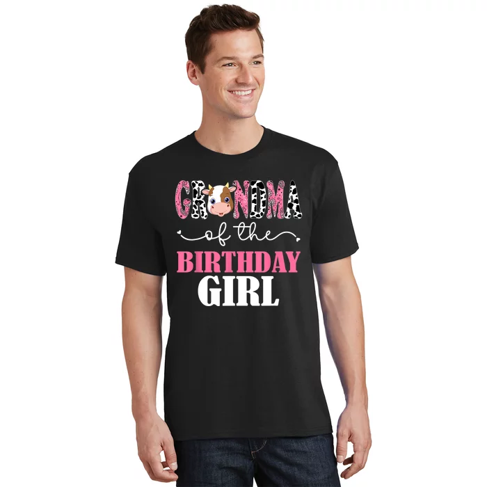 Grandma Of The Birthday For Girl Cow Farm 1st Birthday Cow T-Shirt