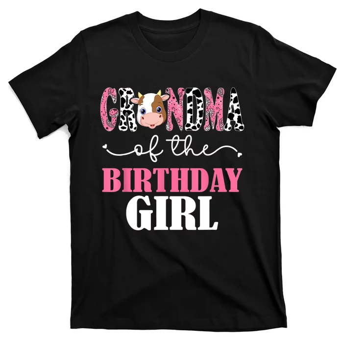 Grandma Of The Birthday For Girl Cow Farm 1st Birthday Cow T-Shirt