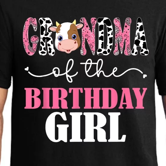 Grandma Of The Birthday For Girl Cow Farm 1st Birthday Cow Pajama Set