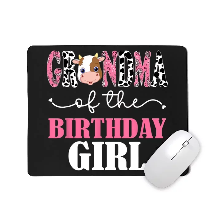 Grandma Of The Birthday For Girl Cow Farm 1st Birthday Cow Mousepad