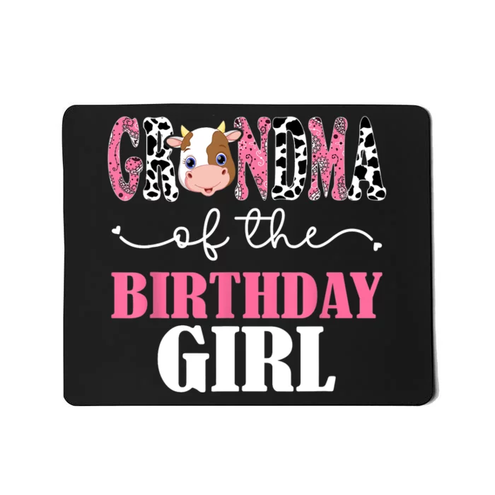 Grandma Of The Birthday For Girl Cow Farm 1st Birthday Cow Mousepad