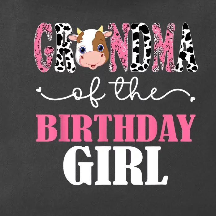 Grandma Of The Birthday For Girl Cow Farm 1st Birthday Cow Zip Tote Bag