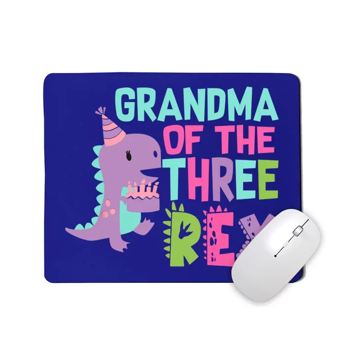 Grandma Of The Three Rex Birthday Dinosaur Family Matching Gift Mousepad