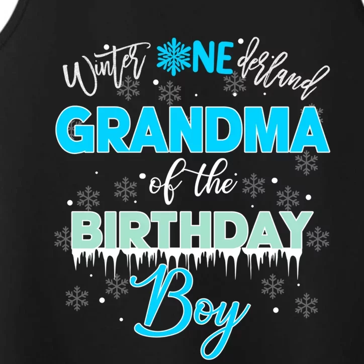 Grandma Of The Birthday Gift Winter Onederland Family Funny Gift Performance Tank