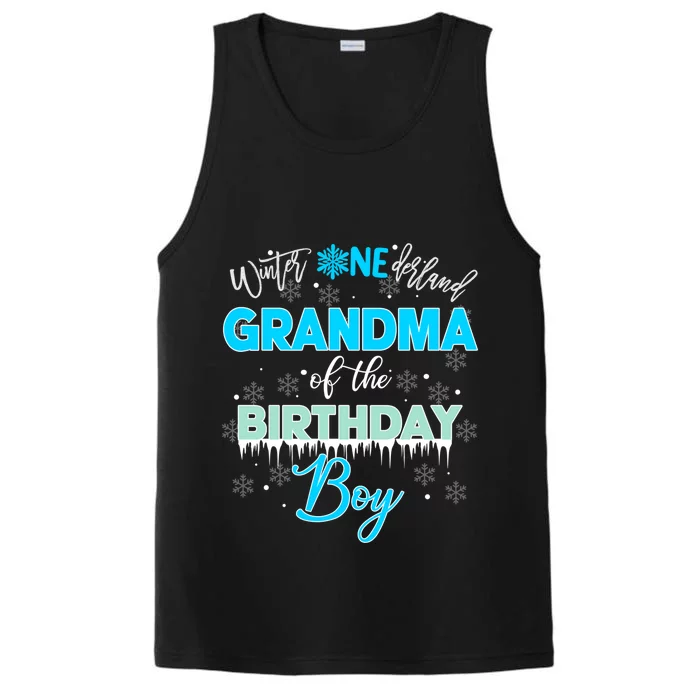 Grandma Of The Birthday Gift Winter Onederland Family Funny Gift Performance Tank