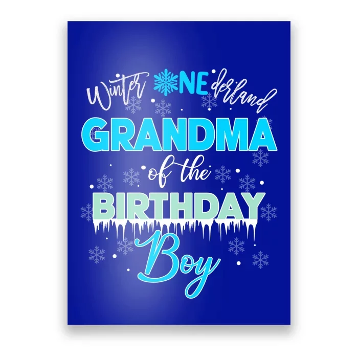 Grandma Of The Birthday Gift Winter Onederland Family Funny Gift Poster