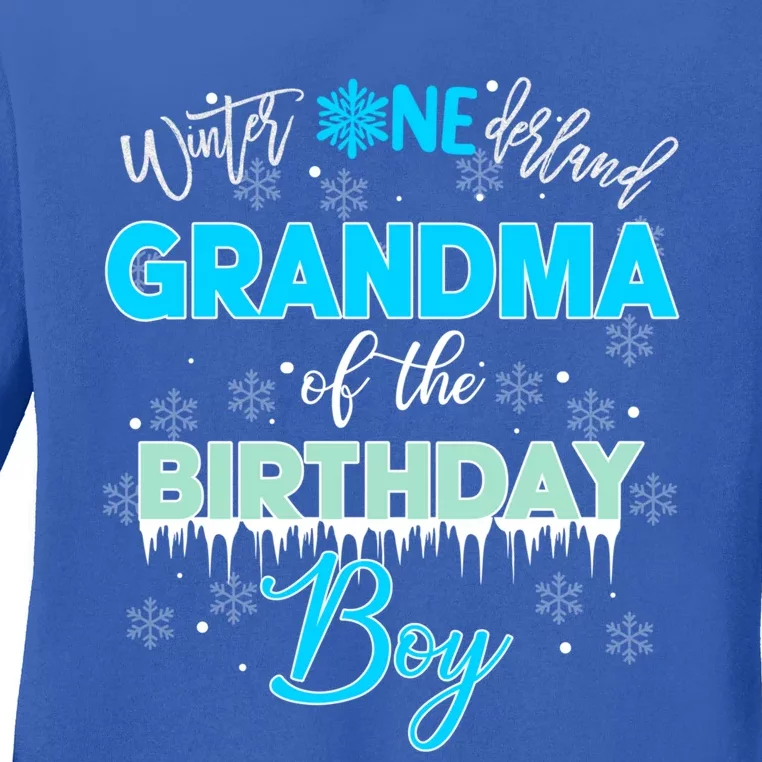 Grandma Of The Birthday Gift Winter Onederland Family Funny Gift Ladies Long Sleeve Shirt