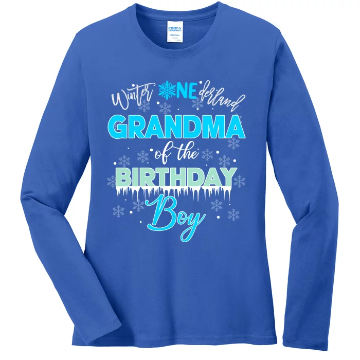 Grandma Of The Birthday Gift Winter Onederland Family Funny Gift Ladies Long Sleeve Shirt