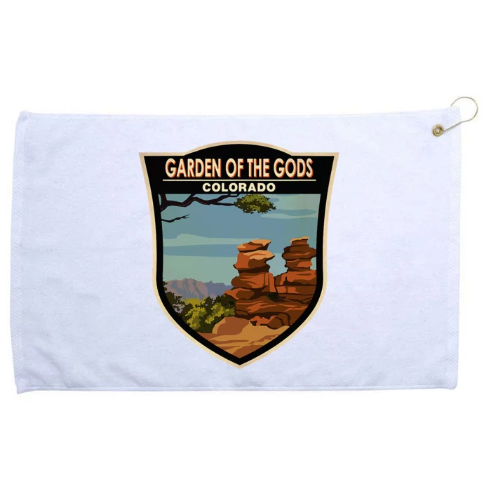 Garden Of The Gods Colorado Landmark Badge Grommeted Golf Towel