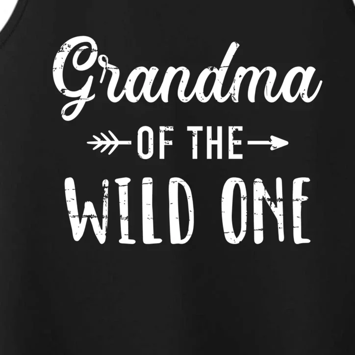 Grandma Of The Wild One Daughter Matching Family Gift Performance Tank