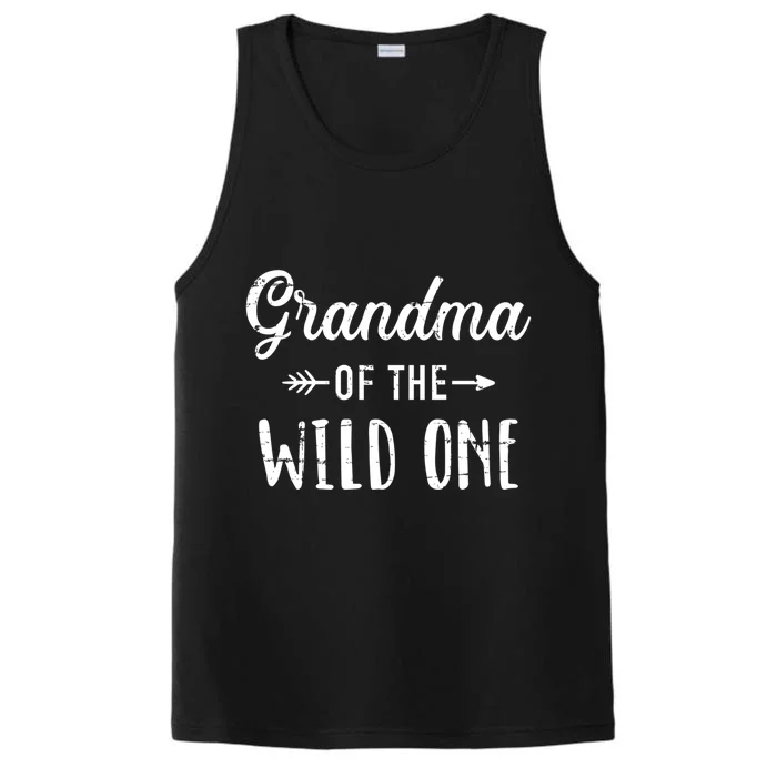 Grandma Of The Wild One Daughter Matching Family Gift Performance Tank