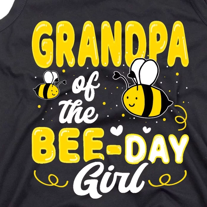 Grandpa Of The Bee Day Girl Hive Party Matching Birthday Tank Top