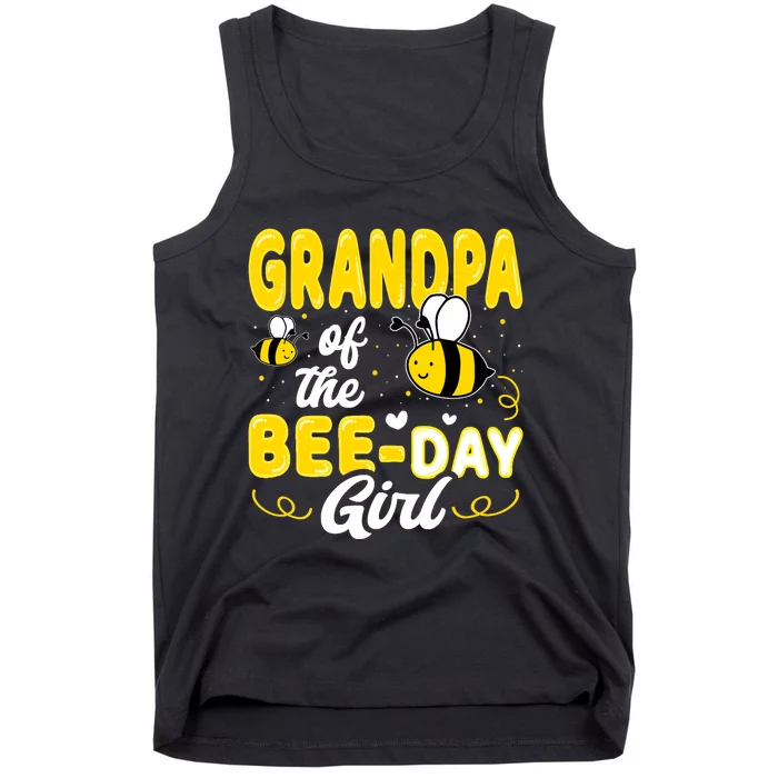 Grandpa Of The Bee Day Girl Hive Party Matching Birthday Tank Top