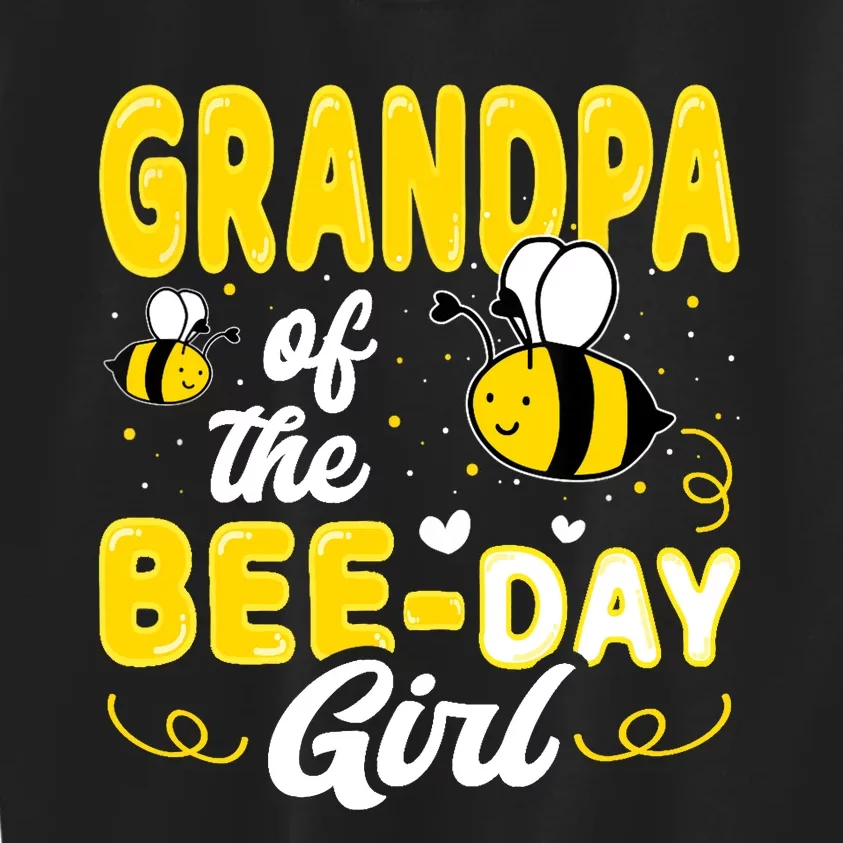 Grandpa Of The Bee Day Girl Hive Party Matching Birthday Kids Sweatshirt