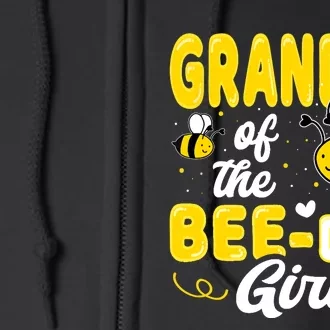 Grandpa Of The Bee Day Girl Hive Party Matching Birthday Full Zip Hoodie