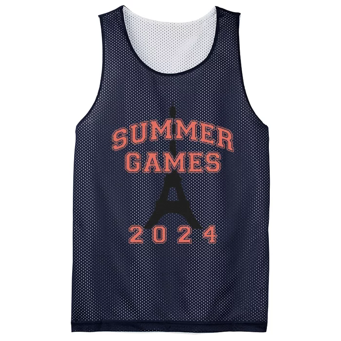 Games Of The Xxxiii Olympiad Summer Games 2024 Eiffel Tower Mesh Reversible Basketball Jersey Tank