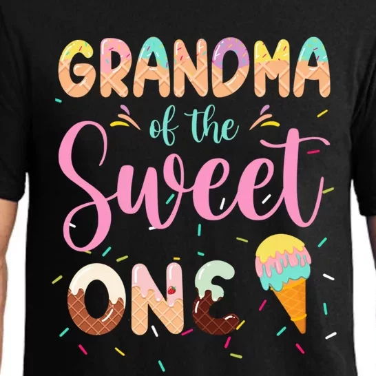 Grandma Of The Sweet One Ice Cream 1st First Birthday Family Cute Gift Pajama Set