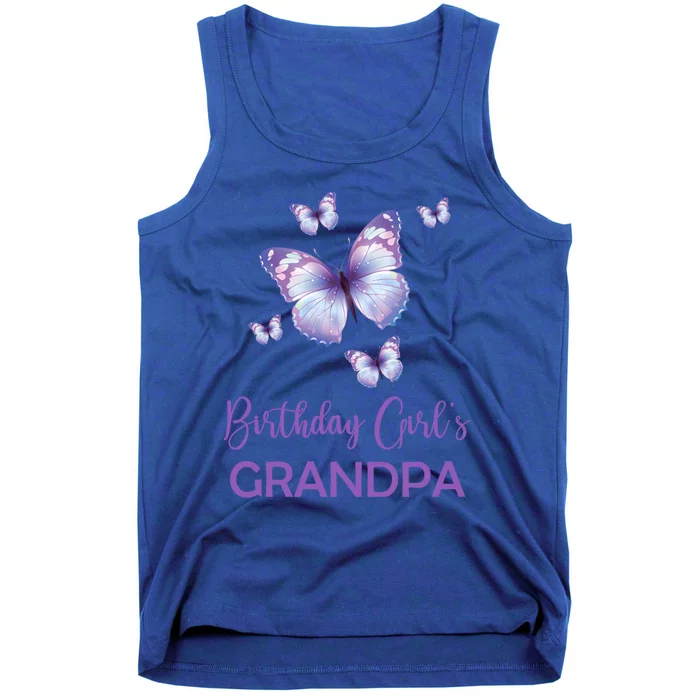 Grandpa Of The Birthday Butterfly Family 1st Birthday Cool Gift Tank Top