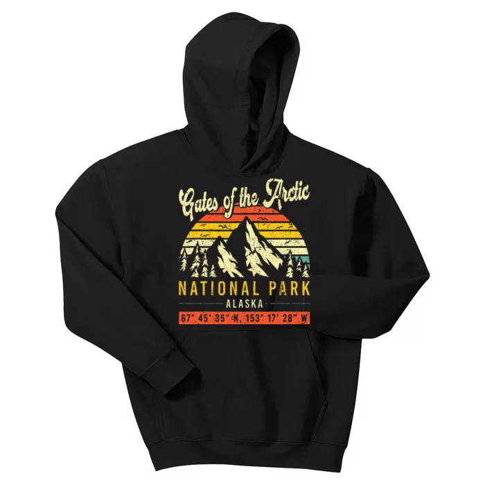 Gates Of The Arctic Vintage Retro Alaska National Park Kids Hoodie