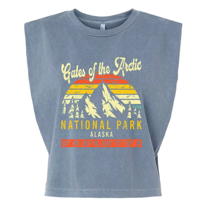 Gates Of The Arctic Vintage Retro Alaska National Park Garment-Dyed Women's Muscle Tee