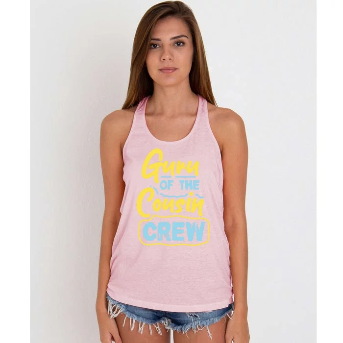 Guru Of The Cousin Crew Great Gift Women's Knotted Racerback Tank