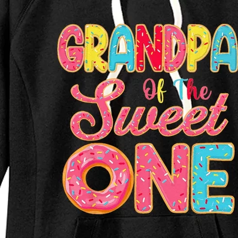 Grandpa Of The Sweet One 1st Birthday Donut Theme Family Women's Fleece Hoodie