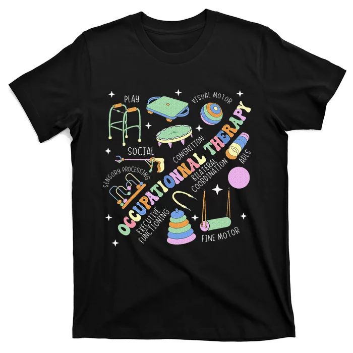 Groovy Occupational Therapy Ot Month Therapist Assistant Ota T-Shirt