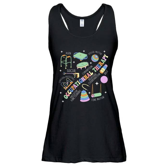 Groovy Occupational Therapy Ot Month Therapist Assistant Ota Ladies Essential Flowy Tank