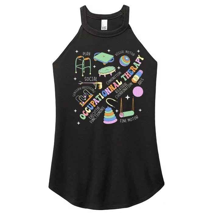 Groovy Occupational Therapy Ot Month Therapist Assistant Ota Women’s Perfect Tri Rocker Tank