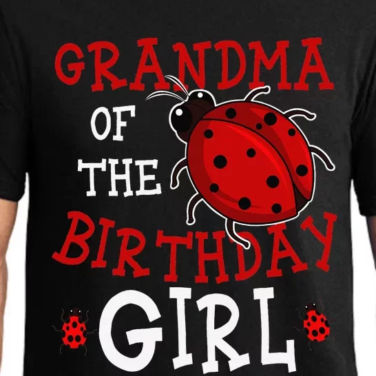 Grandma Of The Birthday Ladybug Bday Party Celebration Pajama Set