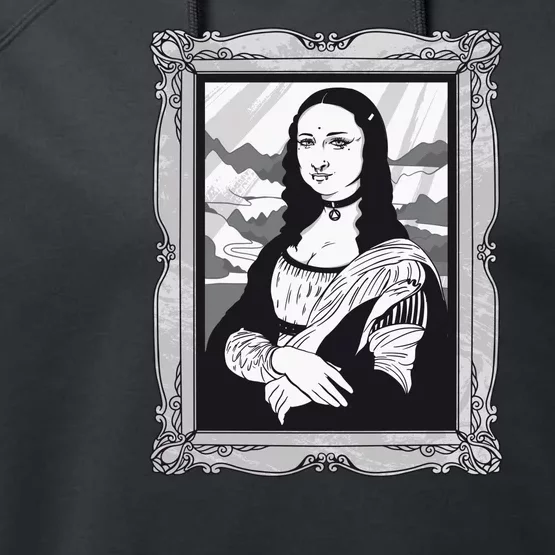 Gothic Mona Lisa Performance Fleece Hoodie