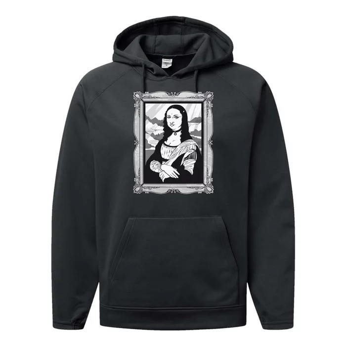 Gothic Mona Lisa Performance Fleece Hoodie