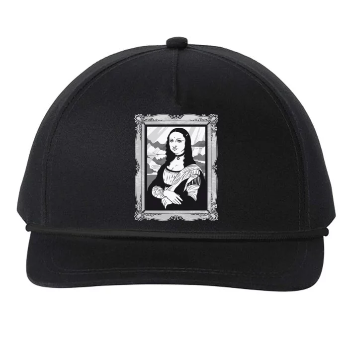 Gothic Mona Lisa Snapback Five-Panel Rope Hat